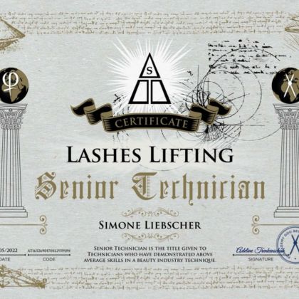 Zertifikat Lashes Lifting
